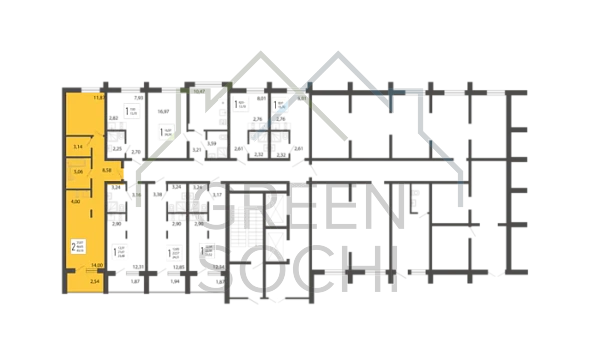 2-к квартира, 49 кв.м., в ЖК Кислород (№14403)
