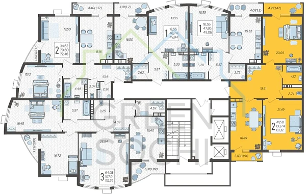 2-к квартира, 83 кв.м., в ЖК Режиссер (№13984)