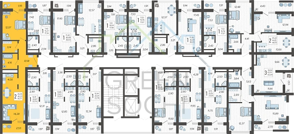 2-к квартира, 50 кв.м., в ЖК Кислород (№14453) 2-к квартира, 50 кв.м., в ЖК Кислород (№14453)