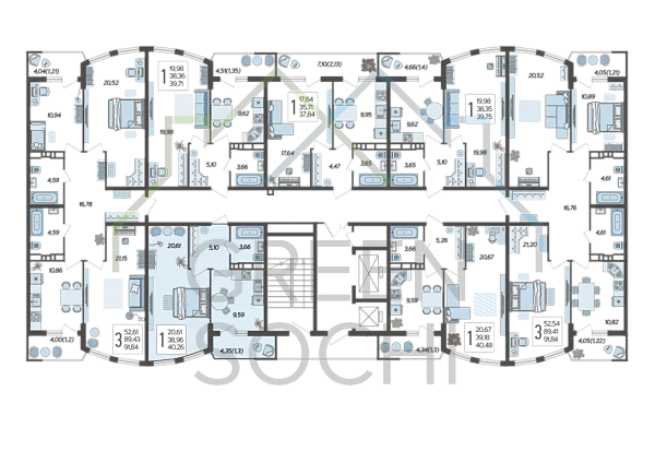 1-к квартира, 40 кв.м., в ЖК Режиссер (№13969)