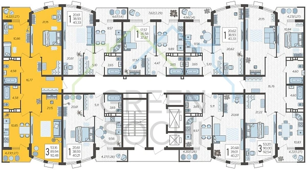 3-к квартира, 92 кв.м., в ЖК Режиссер (№13977)