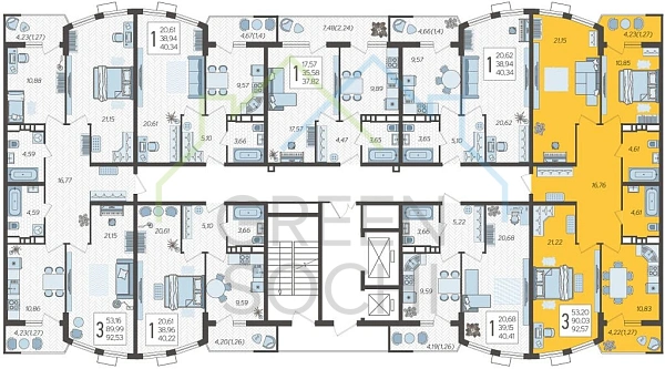 3-к квартира, 92 кв.м., в ЖК Режиссер (№13971)