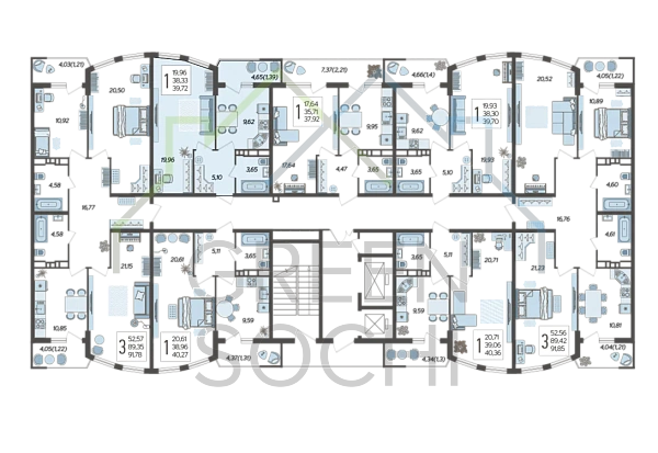 1-к квартира, 39 кв.м., в ЖК Режиссер (№13976)