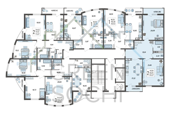 2-к квартира, 83 кв.м., в ЖК Режиссер (№13970)