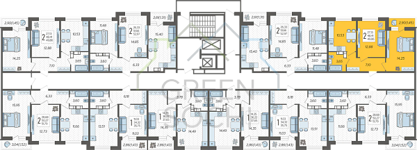 2-к квартира, 49 кв.м., в ЖК Смородина