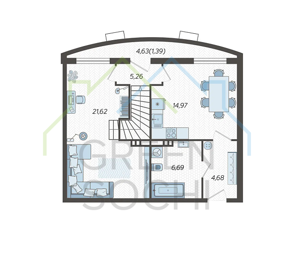 3-к квартира, 104 кв.м., в ЖК Режиссер (№13864)