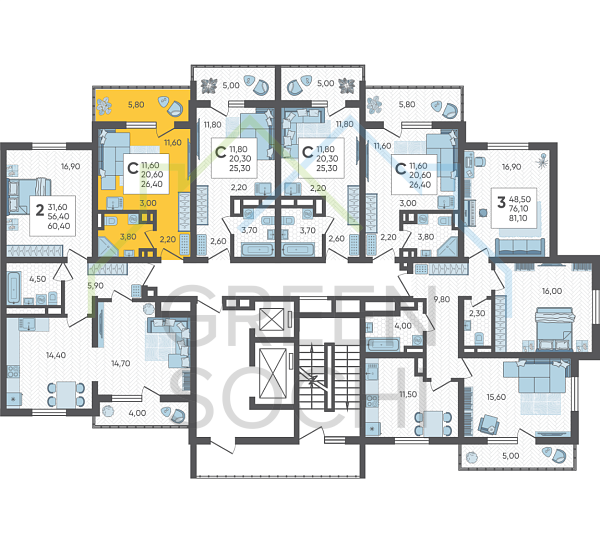 Студия, 26 кв.м. (№6599)