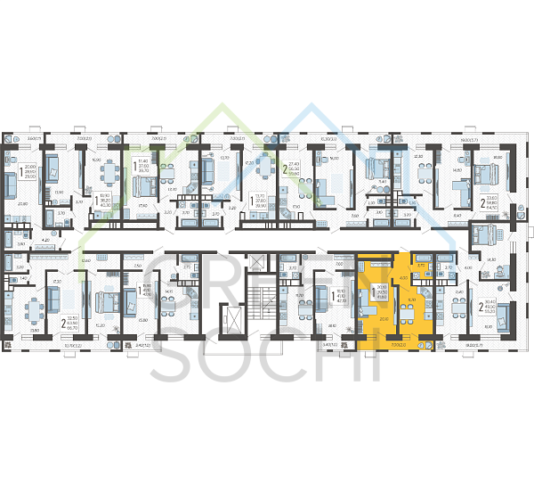 1-к квартира, 41 кв.м. (№9947)