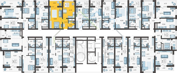 1-к квартира, 38 кв.м. (№11356)