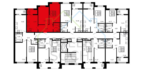 2-к квартира, 58 кв.м., в ЖК Просторы Крыма (№14223)