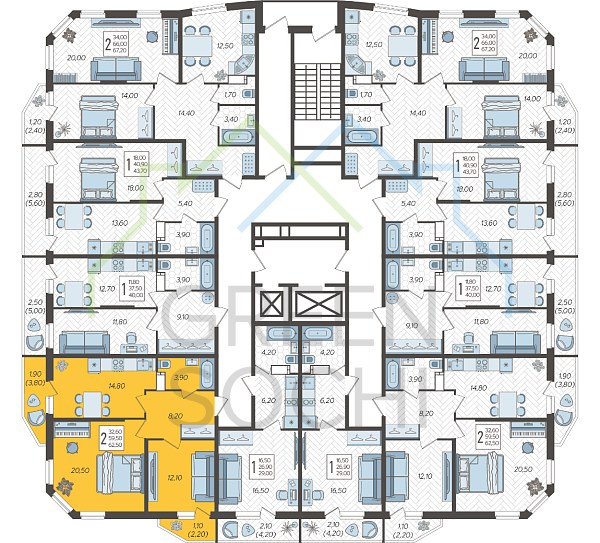 2-к квартира, 62 кв.м. (№10288)