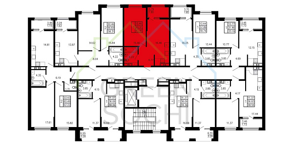 1-к квартира, 42 кв.м., в ЖК Просторы Крыма (№14219)