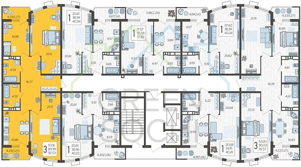 3-к квартира, 92 кв.м., в ЖК Режиссер (№13987)