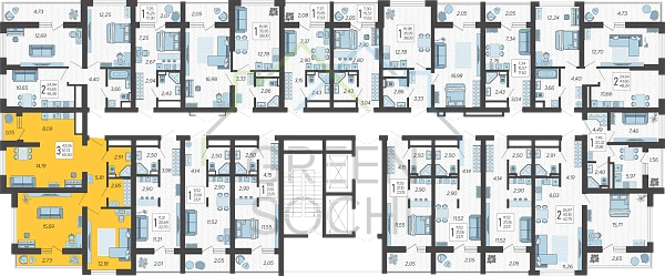 3-к квартира, 67 кв.м., в ЖК Кислород (№13347)