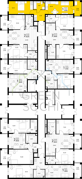 1-к квартира, 43 кв.м., в ЖК Кипарис (Холидей Хаус) (№14868)