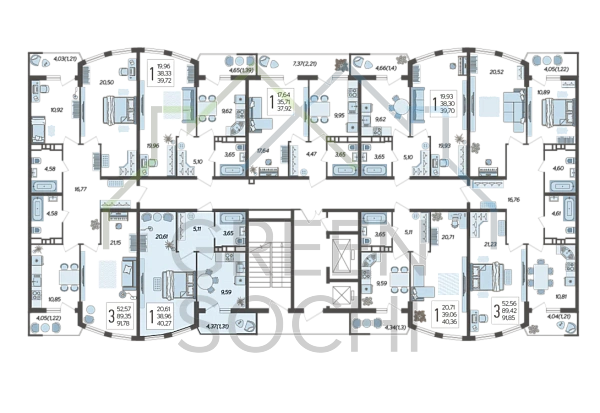 1-к квартира, 40 кв.м., в ЖК Режиссер (№13975)