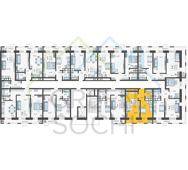 1-к квартира, 41 кв.м. (№10409)