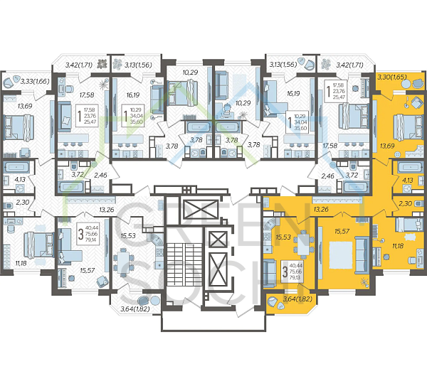 3-к квартира, 79 кв.м. (№10244)