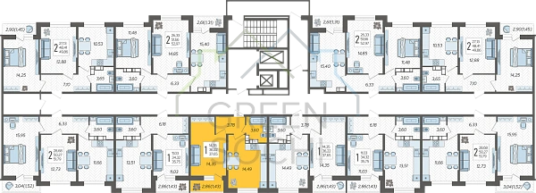 1-к квартира, 37 кв.м., в ЖК Смородина (№13404)