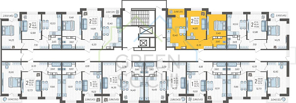2-к квартира, 52 кв.м., в ЖК Смородина (№13260) 2-к квартира, 52 кв.м., в ЖК Смородина (№13260)