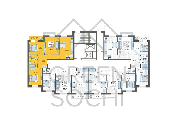 3-к квартира, 68 кв.м. (№11189)