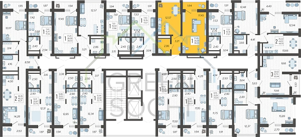 1-к квартира, 38 кв.м., в ЖК Кислород (№14455) 1-к квартира, 38 кв.м., в ЖК Кислород (№14455)