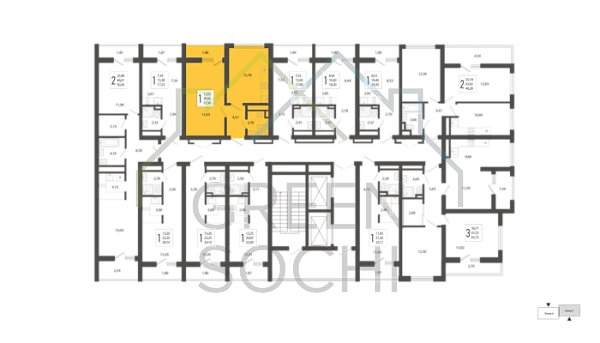 1-к квартира, 37 кв.м., в ЖК Кислород (№14442)